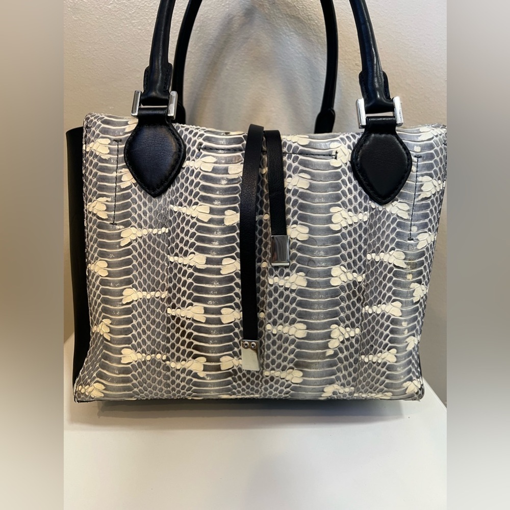 Michael Kors Collection Miranda Genuine Snakeskin Tote - Picture 7 of 11